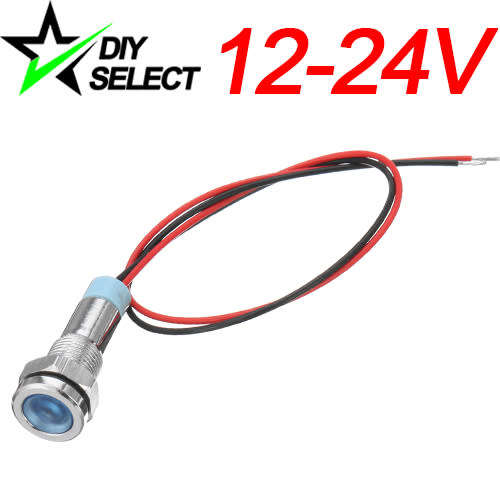 Light Led Signal Metal 6mm 12V - 24V Blue Waterproof **LOCAL STOCK**