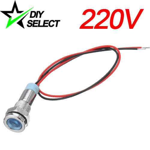 Light Led Signal Metal 6mm 220V AC Blue Waterproof **LOCAL STOCK**
