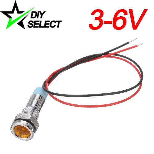 Light Led Signal Metal 6mm 3V - 6V Yellow Waterproof **LOCAL STOCK**