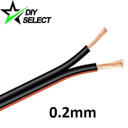 Wire Twin Flex Ripcord 0.2mm Diameter Black and Red **LOCAL STOCK**