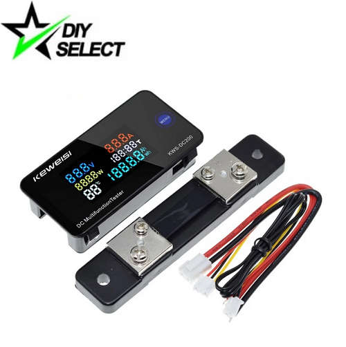 Meter Energy Watt Colour Display 6-IN-1 200V DC 50A + Shunt (KWS-DC200) **LOCAL STOCK**