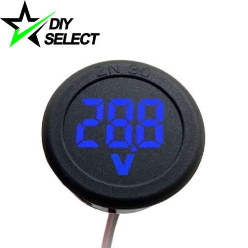 Voltmeter DC 5-100V Round 3 Digit Display Blue Adjustable **LOCAL STOCK**