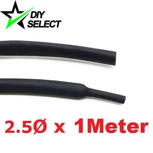 Heat Shrink 2.5mm Diameter 1mtr Long Black **LOCAL STOCK**