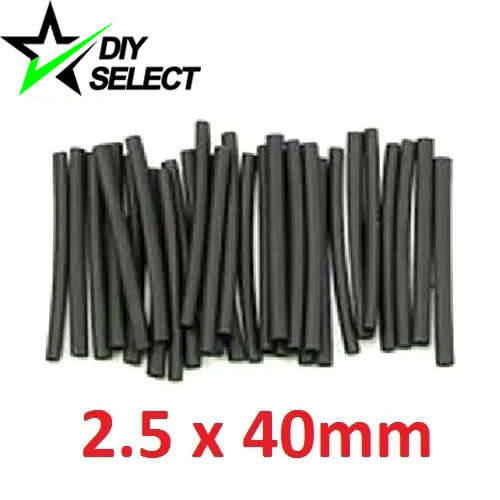 Heat Shrink 2.5mm Diameter 40mm Long Black **LOCAL STOCK**
