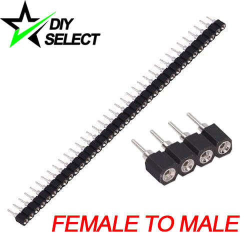 Header Pin Round Female to Male 2.54mm 40Pin Round Black **LOCAL STOCK**