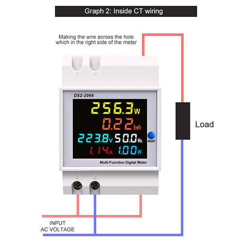 Meter 6 in 1 Multi-function Digital Energy Din Rail 40-300V AC with Built-In CT **LOCAL STOCK**