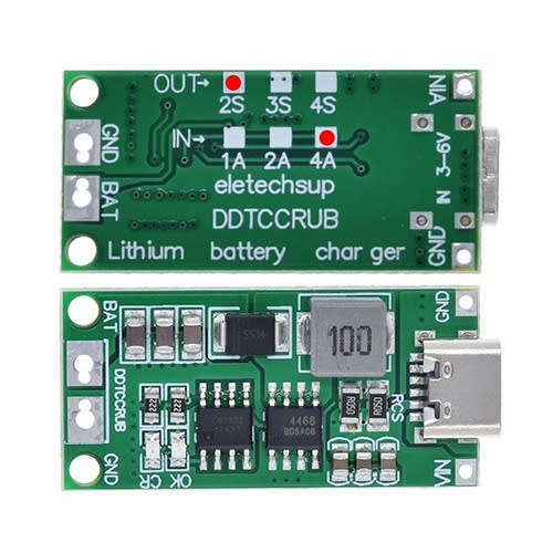 Battery 18650 Charger 2S 4A Step Up (3-6V to 8.4V) Type-C **LOCAL STOCK**