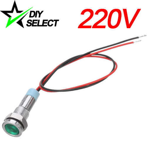 Light Led Signal Metal 6mm 220V AC Green Waterproof **LOCAL STOCK**