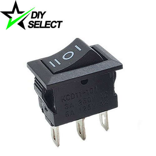 Switch Rocker Mini 3 PIN 15x10mm Black 250V 3A On-Off-On **LOCAL STOCK**