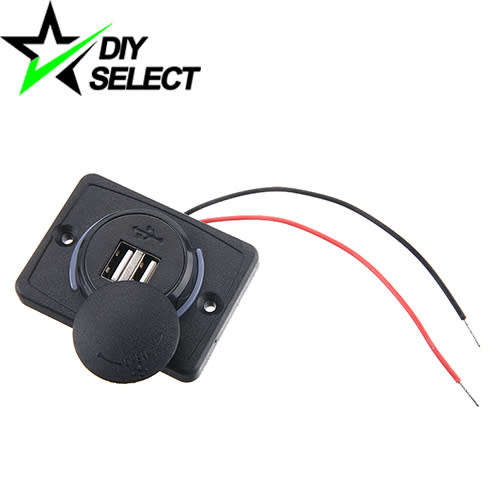 Car Twin USB Charger Power Socket Blue Led Slide Cap DC 12-24V **LOCAL STOCK**