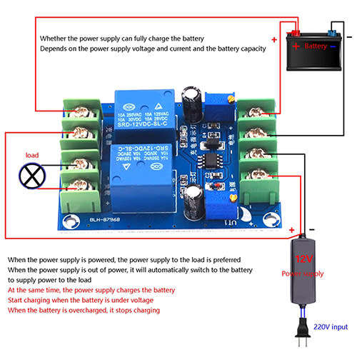 Automatic Change Over Switch 12V 10A With Voltage Cut-Off Setting **LOCAL STOCK**