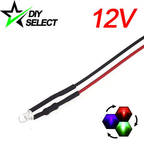 5mm Led Clear RGB Fast Cycling 12V Prewired **LOCAL STOCK**