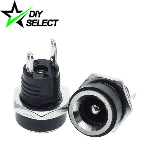 DC Female Power Plug 5.5mm x 2.1mm Panel Mount Connector 2 Pin **LOCAL STOCK**