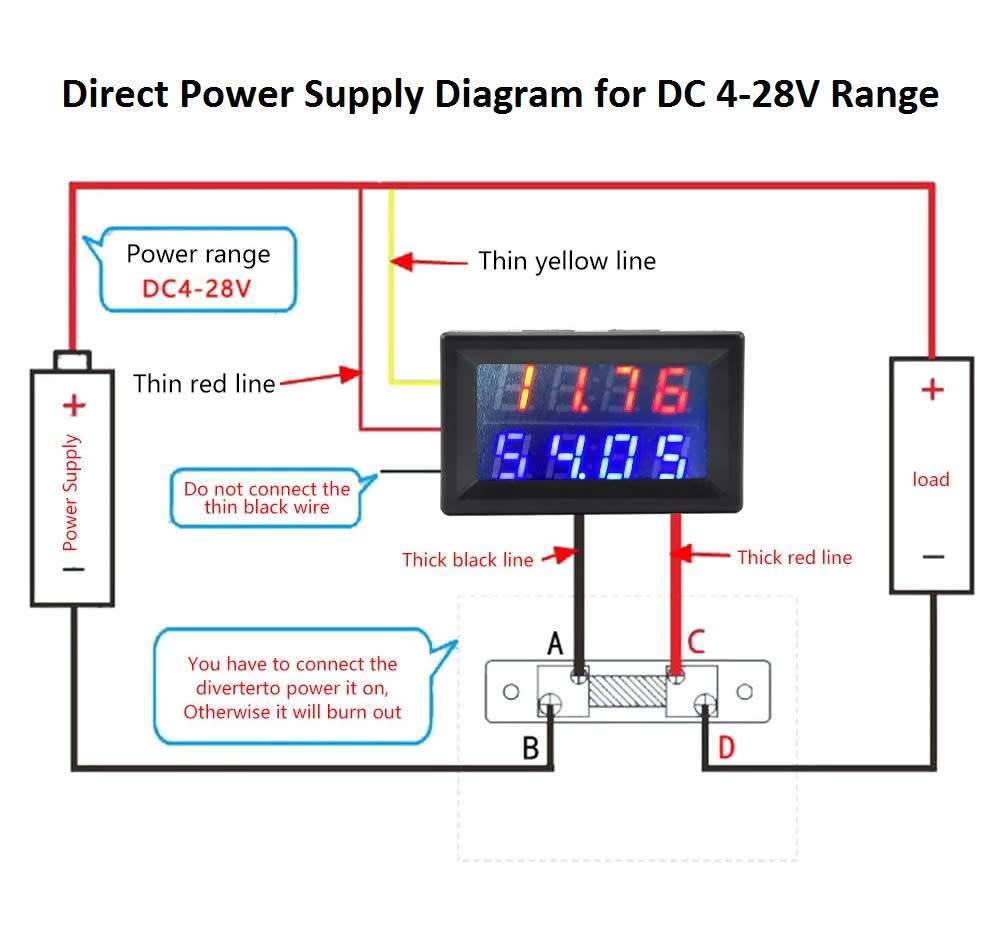 Voltmeter Ammeter DC 0-200V 50A 4 Digit Display + Shunt **LOCAL STOCK**