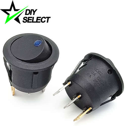 Rocker Switch Round Blue Led 220V AC **LOCAL STOCK**