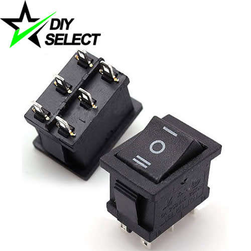 Switch Rocker Panel Button 6 PIN Black 250V 6A On-Off-On **LOCAL STOCK**