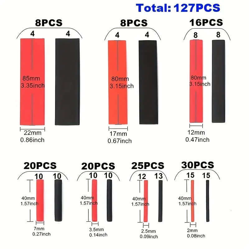 Heat Shrink Pack Black/Red 127pcs **LOCAL STOCK**