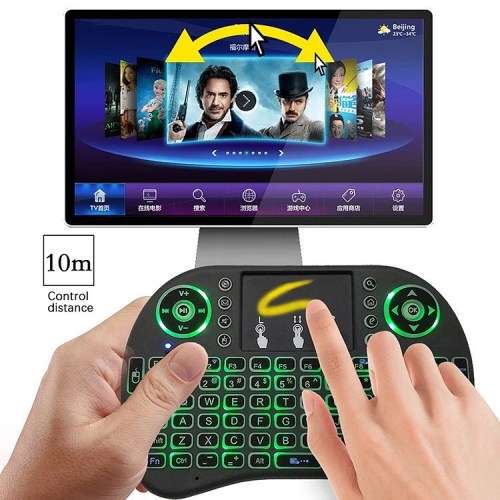 mini Keyboard wth RGB Backlit with Touchpad Handheld for pc ,smart tv and box