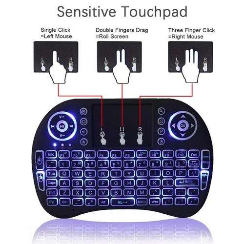 mini Keyboard wth RGB Backlit with Touchpad Handheld for pc ,smart tv and box