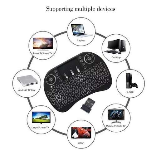mini Keyboard wth RGB Backlit with Touchpad Handheld for pc ,smart tv and box