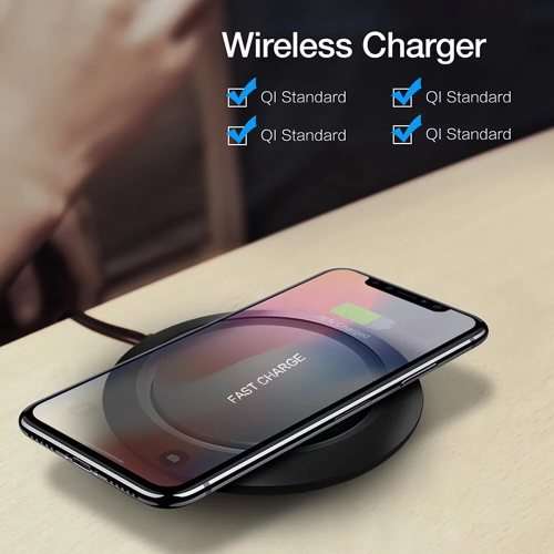 Fast charging 15W  portable QI wireless charger cellphone charging Pad Battery for iPhone and Androi