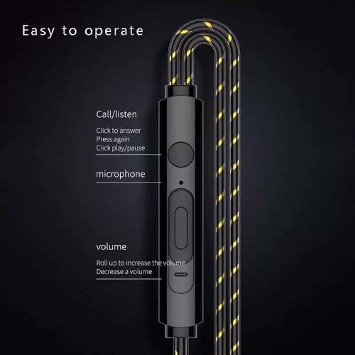 Double Drive in ear subwoofer stereo wired hearphone microphone sport