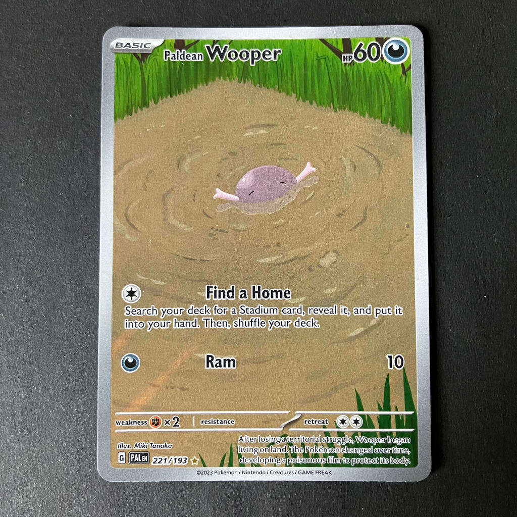 Pokemon Trading Card Game - Paldean Wooper - 221 / 193 - Paldea Evolved - Rare Illustration