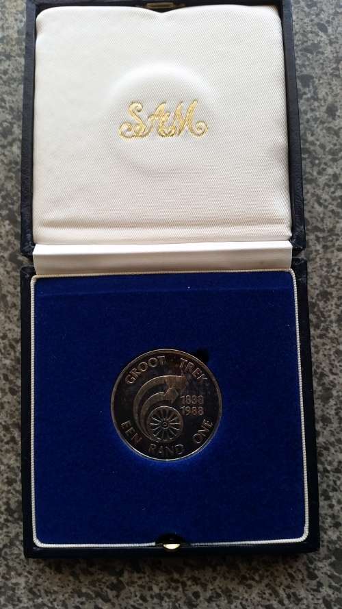 1988 Groot Trek Silver Proof R 1 in Blue SAM COA case