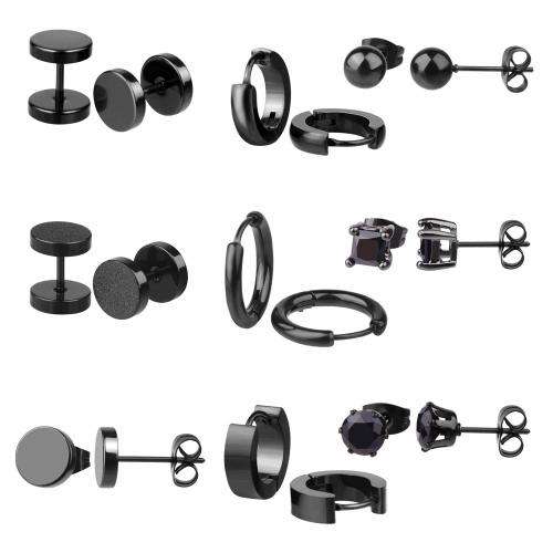 TUPARKA Stylish Stainless Steel Earrings Small Hoop Earrings Classic Zircon Ear Piercing Jewelry