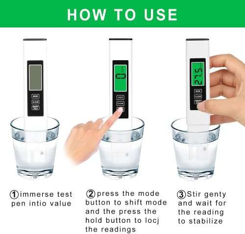 PH Meter and TDS Meter Combo, PH Tester Digital, Digital Water Tester, 0.05ph High Accuracy Pen
