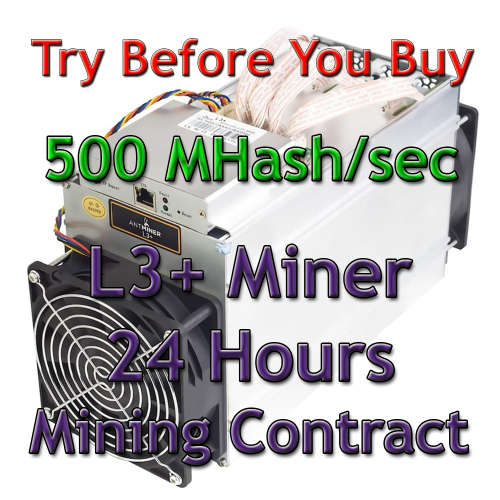 24 hour - Scrypt Miner Rental contract on Bitmain Antminer L3+