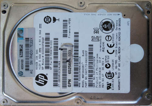 HP 600GB 2.5-inch SFF SAS 6Gb/s 10K RPM Dual Port (DP) Enterprise (ENT) Hot-Plug Hard Drive