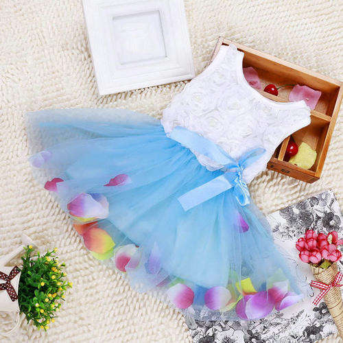 Baby ~ Flower Petal Dress Blue [6-9 months]