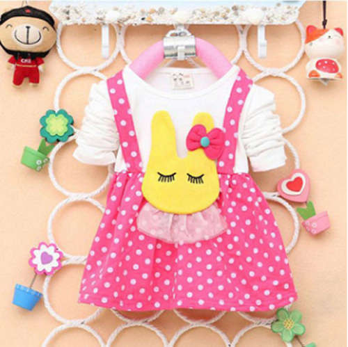 Lovely Pink and Cream Long sleeved Dress [2-3 yrs]