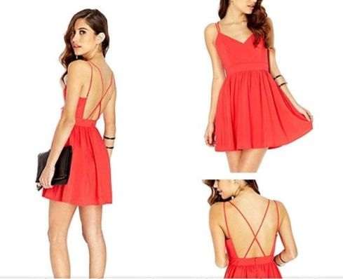 Chiffon Spaghetti Strap Dress [Large] ON SALE