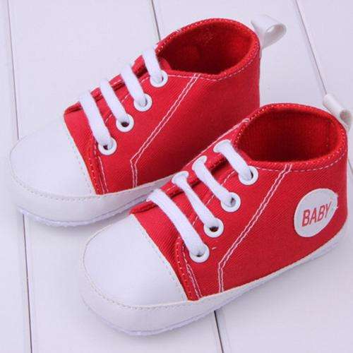 Baby Shoes ~ Baby Sneakers Soft Sole Red [12 - 18 mths]