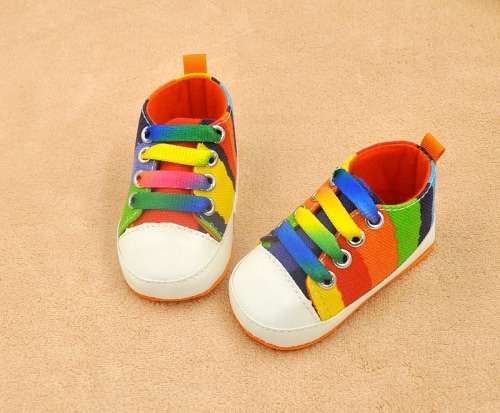 Baby Shoes ~ Rainbow Canvas Sneakers [6 - 12 mths] ON SALE