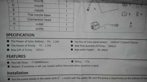 The Brushless Motor Solar Pump (7V, 1.2W)
