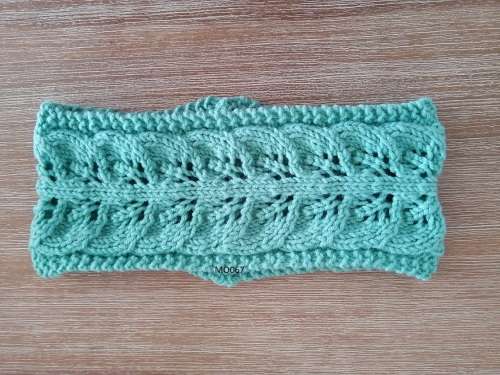 Headband Lacy Sage Green Hand Knitted