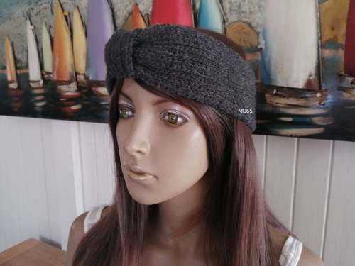 Headband (Charcoal) Hand Knitted