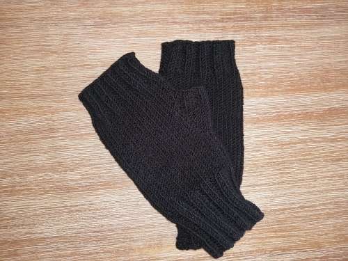 FLASH SALE  Fingerless Gloves (Black Stretch) Knitted