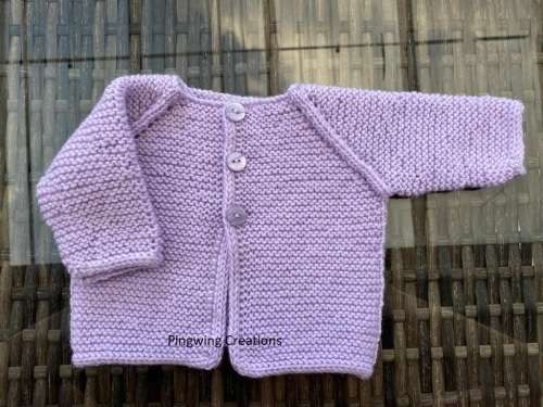 Lovely Hand Knitted Baby Jersey (Lilac)