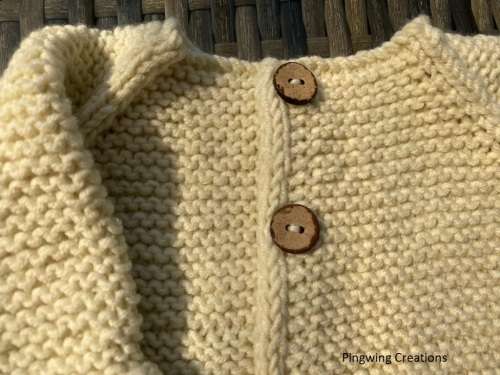 Lovely Hand Knitted Baby Jersey (Ivory)