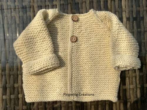 Lovely Hand Knitted Baby Jersey (Ivory)