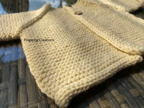 Lovely Hand Knitted Baby Jersey (Ivory)