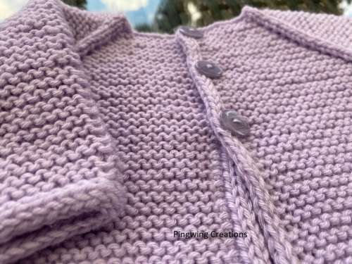 Lovely Hand Knitted Baby Jersey (Lilac)