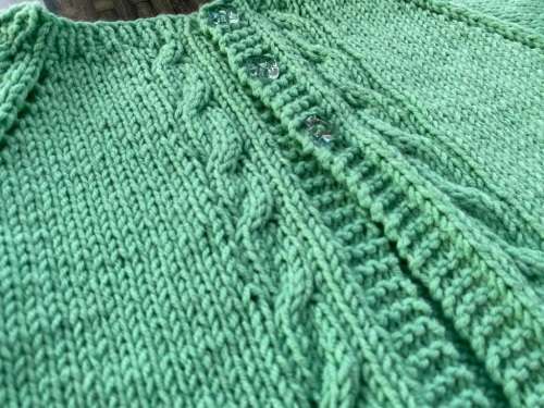 Hand Knitted Cardigan (Sage)
