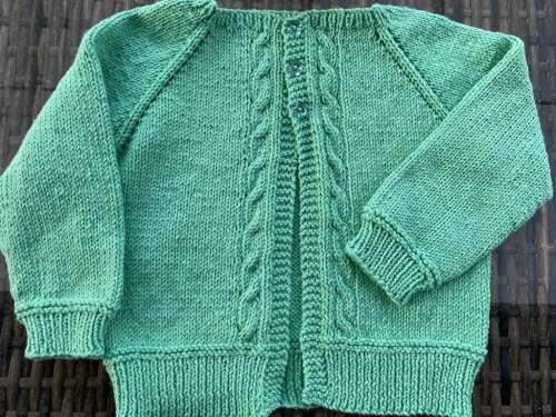 Hand Knitted Cardigan (Sage)