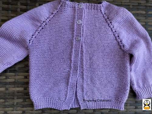Lovely Mauve Cardigan (2 years) Hand Knitted