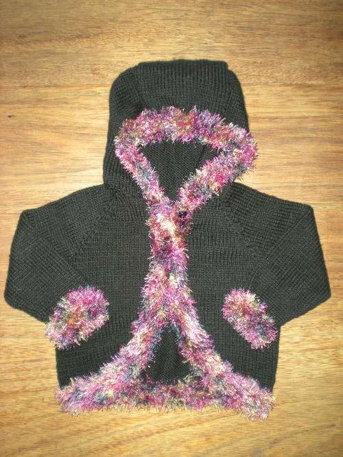 CRAZY SPECIAL!!! BABY GOTH!!! Funky Black Hoodie with Purple Trim - 1 to 2 Years